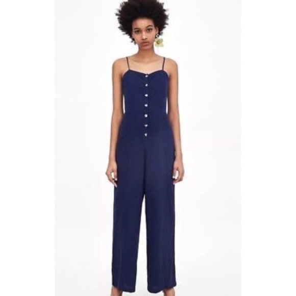 Zara Pants - Zara Button Front Linen Jumpsuit